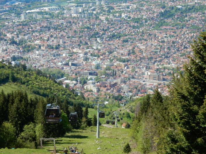 La funivia di Trebevic - vista panoramica sulla città